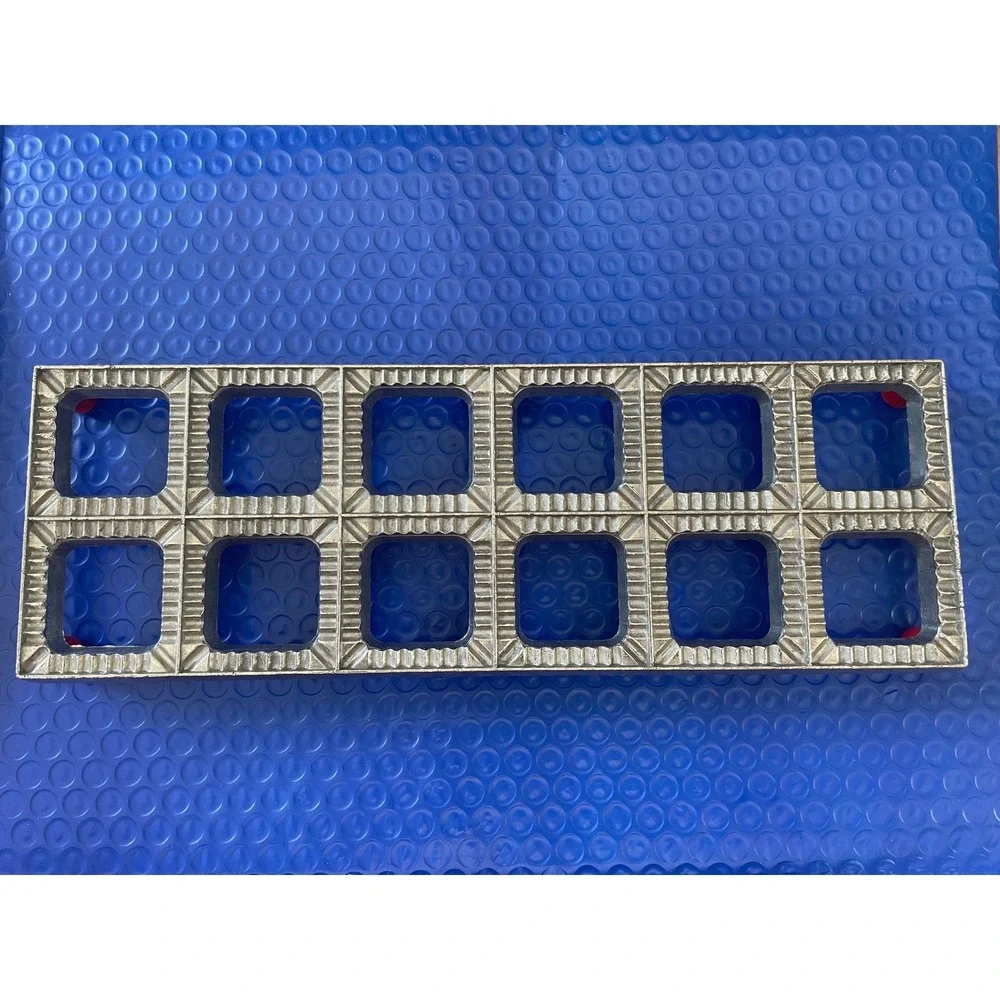 Hoan Ravioli Mold Vintage 1982 12-Slot Silver Aluminum Fluted Edge Tray